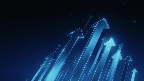 Abstract Blue Upward Arrows Background for Business Growth