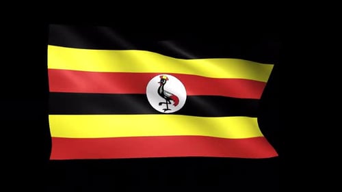 Realistic Waving Uganda Flag Seamless Loop