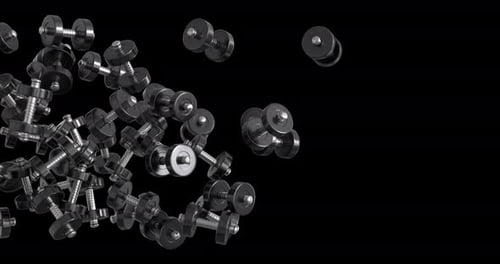 3D Dumbbells Screen Transition Alpha Channel 4K