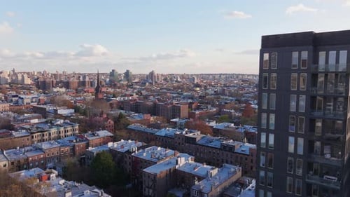 Urban Landscape Showcasing Cobble Hill Brooklyn Brownstones Historic Church Standing Among
