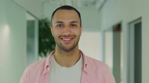 Portrait of the Male Multiethnic Man Office Manager Standing in the Office
