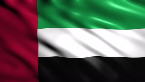 Waving realistic UAE flag animation video
