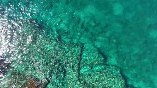 Awesome Azure Texture Sea Aerial View 4 K Turkey Alanya