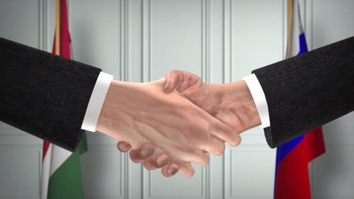 Animated Handshake for Business Partnership and Diplomacy
