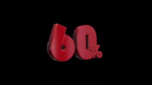 60 percent - Red 3D Animation