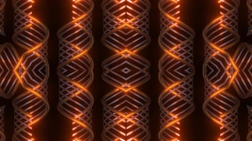 Abstract Geometric Glowing Spiral Pattern Looping Background