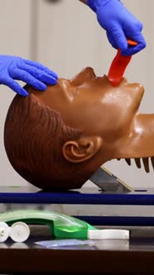 Inserting Medical Implement into a Training Dummy