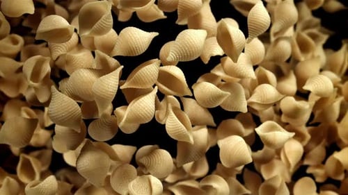 Dry Pasta Rises and Falls Filmed on a Highspeed Camera at 1000 Fps