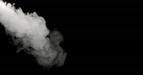 Abstract White Smoke Cloud on Black Background