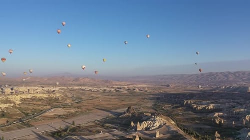 Aerial video about Hot Air Balloons in Cappadocia, Turkiye