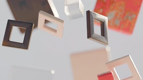 Animação 3D de quadrados satisfatórios em loop