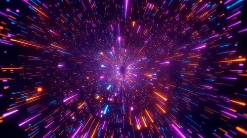 Fond de mouvement de voyage spatial Hyper Jump au néon