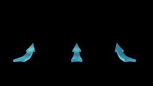 Animated Blue 3D Arrows Fly Upwards for Progress Display