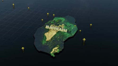 Bahrain 3D-Karte mit Animation