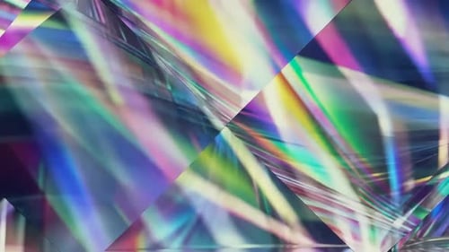 4K-Bewegungsgrafik mit abstrakter Prismenlichtrefraktionsschleife mit