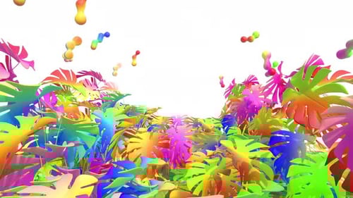Animated Abstract Colorful Leaves and Fluid Shapes
