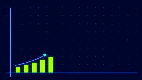 Futuristic Digital Bar Graph Animation for Business Data Growth