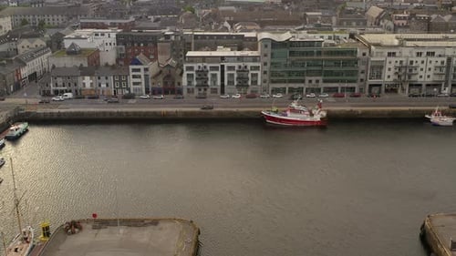 Galway docks aerial pan