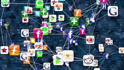 Interconnected Social Media Network Illustration