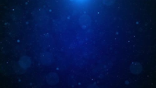 Futuristic Blue Digital Matrix Bokeh Particle glowing matrix background bokeh particles tech