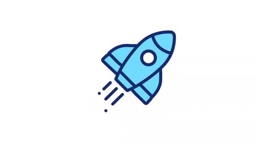 Animated Rocket Color Icon