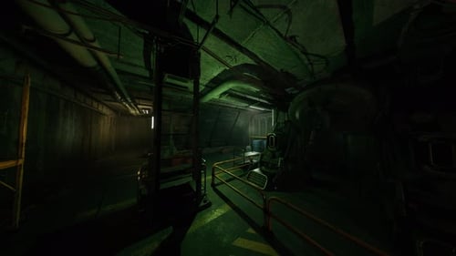Dark Futuristic Sci-Fi Corridor Flythrough Animation