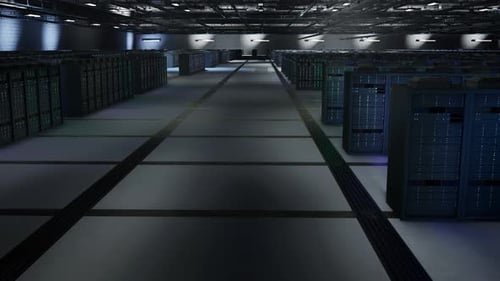 Server-Racks mit Rechenressourcen, die für Blockchain-Transaktionen erforderlich sind