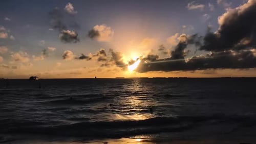 North Beach Sunset Isla Mujeres Mexico Time-lapse