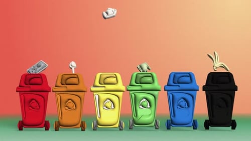 Animated Recycling Bins for Waste Segregation