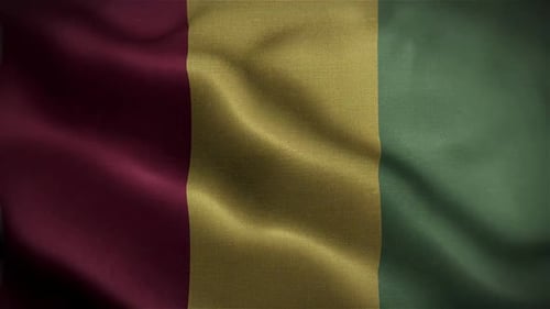 Waving National Flag Loop Animation with Fabric Texture