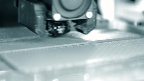 3D Printer Printing Prototype From Molten Plastic Process of Creating Model