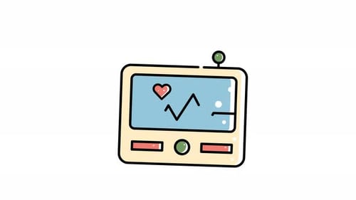 animation of a heart rate monitor.