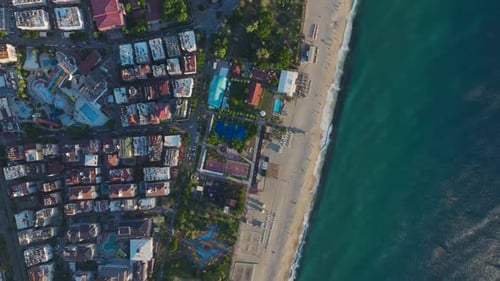 Aerial View Paddle Courts By the Sea Shine Under the Sun As Trainers and Players Practice with a