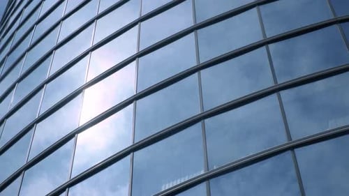 Modern Glass Skyscraper Exterior on Sunny Day