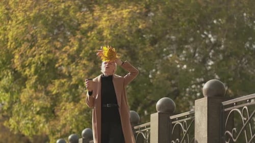 Enjoying Walk Happy Woman Positive Feelings