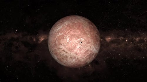 Animation de la planète MAKEMAKE vue de l'espace. 1893