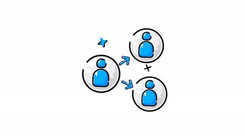 Animated Sketch Icons of People Connecting and Sharing