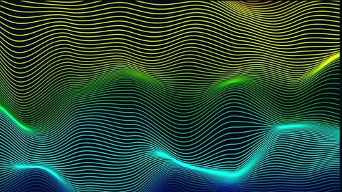 Abstract Digital wave with flowing Particles lines light motion loop Backgrounds Animation. Vd 386