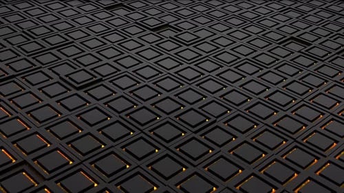 Hexagon background footage. Moving hexagons illuminated. Moving mosaic chaotic animation.