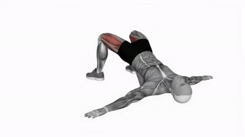 Bridge Hip Abduction fitness exercise workout animation video male muscle highlight 4K 60 fps