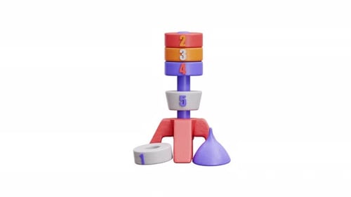 Jouet en forme de fusée 3D, anneaux numérotés, empilables, assemblage éducatif pour enfants