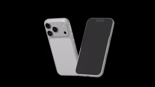 3D Rotating White Smartphones Animation