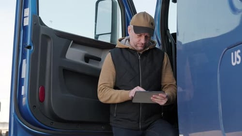 Retrato de motorista de caminhão