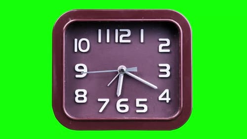 Timelapse of Analog Clock Face With Spinning Watch Hands on a Green Background