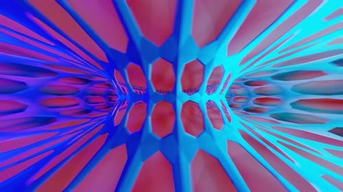 laço VJ giratório azul vermelho