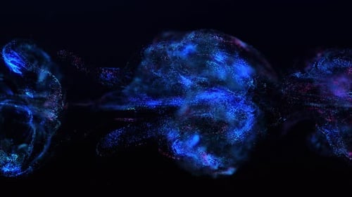 Abstract Blue Particle Flowing Stream Reveal