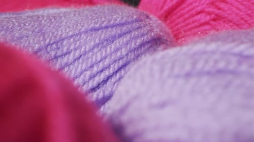 Close Up of Purple and Pink Yarn