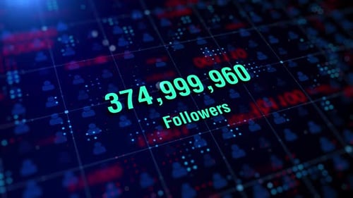 Futuristic Digital Social Media Followers Counter Increasing