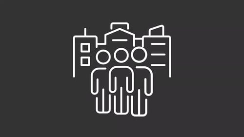 Minimalist Line Icon Animation for Team or Community Growth