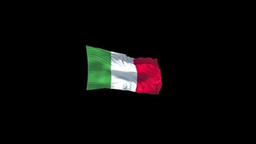 Realistic Italian Flag Waving Seamless Loop Animation